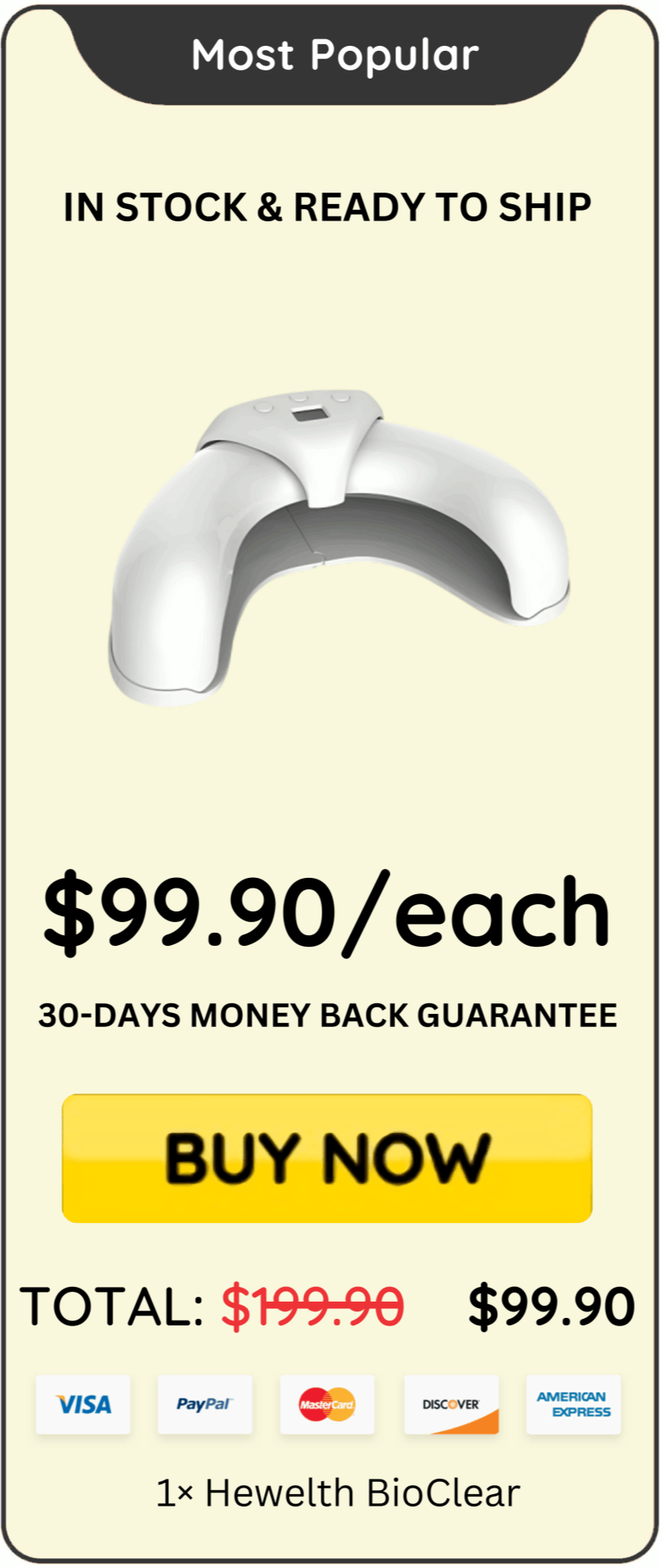 Hewelth BioClear offer price 